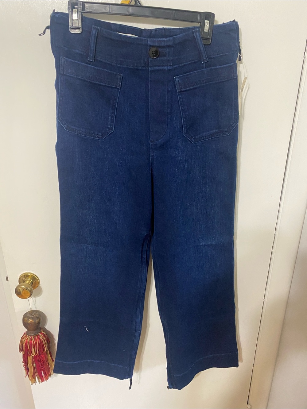 Maeve Indigo Blue Cropped Wide-Leg Capris Adaptive